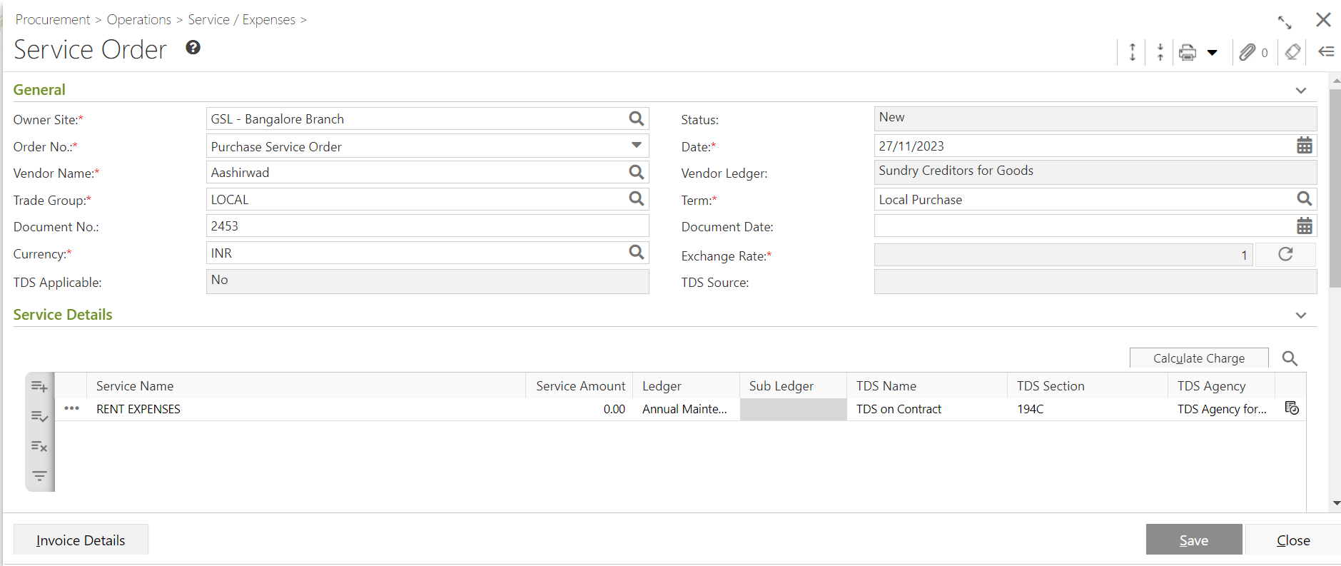 Manage Service Orders and PI